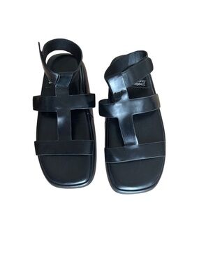 Jeffrey Campbell Black Strappy Leather Sandals